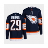 Men's Edmonton Oilers #29 Leon Draisaitl Navy 2022-23 Reverse Retro Stitched Jersey