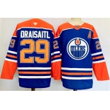 Men's Edmonton Oilers #29 Leon Draisaitl Royal 2024-25 Stitched Jersey