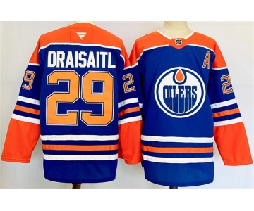 Men's Edmonton Oilers #29 Leon Draisaitl Royal 2024-25 Stitched Jersey