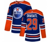 Men's Edmonton Oilers #29 Leon Draisaitl Royal Alternate Stitched Hockey Jersey