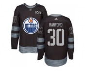 Men's Edmonton Oilers #30 Bill Ranford Black 1917-2017 100th Anniversary Stitched NHL Jersey