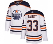 Men's Edmonton Oilers #33 Cam Talbot White Road Stitched Hockey Jersey