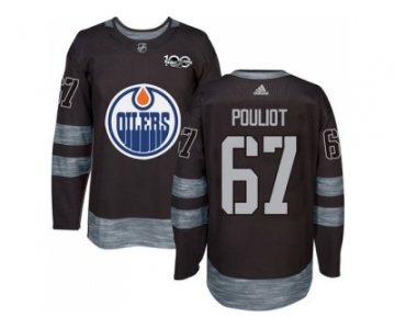 Men's Edmonton Oilers #67 Benoit Pouliot Black 1917-2017 100th Anniversary Stitched NHL Jersey