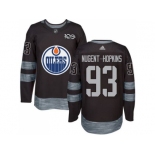 Men's Edmonton Oilers #93 Ryan Nugent-Hopkins Black 1917-2017 100th Anniversary Stitched NHL Jersey