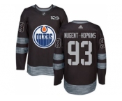 Men's Edmonton Oilers #93 Ryan Nugent-Hopkins Black 1917-2017 100th Anniversary Stitched NHL Jersey