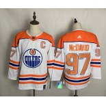 Men's Edmonton Oilers  #97 Connor McDavid Authentic White 2021 New Hockey Jersey