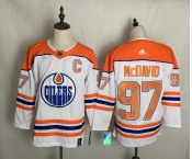 Men's Edmonton Oilers  #97 Connor McDavid Authentic White 2021 New Hockey Jersey