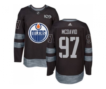 Men's Edmonton Oilers #97 Connor McDavid Black 1917-2017 100th Anniversary Stitched NHL Jersey