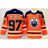 Men's Edmonton Oilers #97 Connor McDavid Orange 2024-25 With C Patch Heritage Classic Primegreen Stitched Jersey