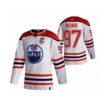 Men's Edmonton Oilers #97 Connor McDavid White 2020-21 Reverse Retro Alternate Hockey Jersey