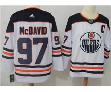 Men's Edmonton Oilers #97 Connor McDavid White Road Stitched Hockey Jersey