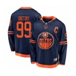 Men's Edmonton Oilers #99 Wayne Gretzky Authentic Navy Blue Alternate Fanatics Branded Breakaway Hockey Jersey