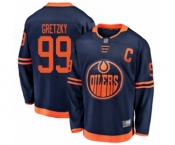 Men's Edmonton Oilers #99 Wayne Gretzky Authentic Navy Blue Alternate Fanatics Branded Breakaway Hockey Jersey