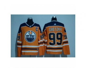 Men's Edmonton Oilers #99 Wayne Gretzky Orange 2017-2018 adidas Hockey Stitched NHL Jersey