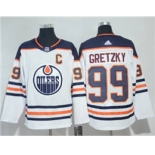 Men's Edmonton Oilers #99 Wayne Gretzky White Road Stitched Hockey Jersey