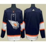 Men's Edmonton Oilers Blank Navy 2022 Reverse Retro Stitched Jersey