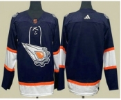 Men's Edmonton Oilers Blank Navy 2022 Reverse Retro Stitched Jersey