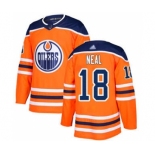 Men's Oilers #18 James Neal Orange Home Authentic Stitched Hockey Jersey