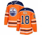 Men's Oilers #18 James Neal Orange Home Authentic Stitched Hockey Jersey