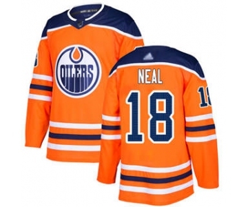 Men's Oilers #18 James Neal Orange Home Authentic Stitched Hockey Jersey