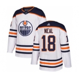 Men's Oilers #18 James Neal White Road Authentic Stitched Hockey Jersey