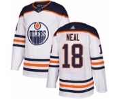 Men's Oilers #18 James Neal White Road Authentic Stitched Hockey Jersey