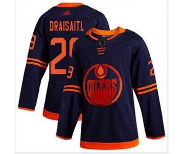 Men's Oilers #29 Leon Draisaitl Navy Alternate Authentic Stitched Hockey Jersey