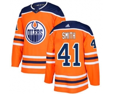 Men's Oilers #41 Mike Smith Orange Home Authentic Stitched Hockey Jersey