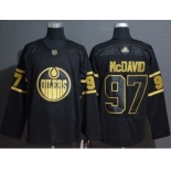 Men's Oilers #97 Connor McDavid Black Gold Authentic Stitched Hockey Jersey