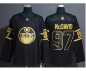 Men's Oilers #97 Connor McDavid Black Gold Authentic Stitched Hockey Jersey