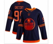 Men's Oilers #99 Wayne Gretzky Navy Alternate Authentic Stitched Hockey Jersey