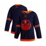 Men's Oilers Blank Navy Alternate Authentic Stitched Hockey Jersey