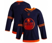 Men's Oilers Blank Navy Alternate Authentic Stitched Hockey Jersey