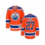 Men's Reebok Edmonton Oilers #27 Milan Lucic Premier Orange Third NHL Jersey