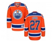 Men's Reebok Edmonton Oilers #27 Milan Lucic Premier Orange Third NHL Jersey