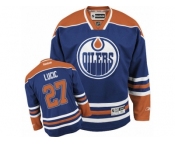 Men's Reebok Edmonton Oilers #27 Milan Lucic Premier Royal Blue Home NHL Jersey