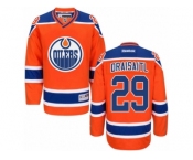 Men's Reebok Edmonton Oilers #29 Leon Draisaitl Authentic Orange Third NHL Jersey