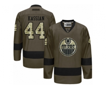 Men's Reebok Edmonton Oilers #44 Zack Kassian Authentic Green Salute to Service NHL Jersey