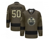 Men's Reebok Edmonton Oilers #50 Jonas Gustavsson Authentic Green Salute to Service NHL Jersey