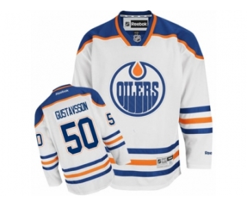 Men's Reebok Edmonton Oilers #50 Jonas Gustavsson Authentic White Away NHL Jersey