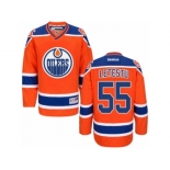 Men's Reebok Edmonton Oilers #55 Mark Letestu Authentic Orange Third NHL Jersey