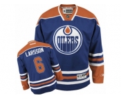 Men's Reebok Edmonton Oilers #6 Adam Larsson Authentic Royal Blue Home NHL Jersey