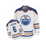 Men's Reebok Edmonton Oilers #6 Adam Larsson Authentic White Away NHL Jersey