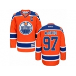 Men's Reebok Edmonton Oilers #97 Connor McDavid Authentic Orange Third C Patch NHL Jersey