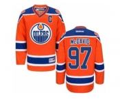 Men's Reebok Edmonton Oilers #97 Connor McDavid Authentic Orange Third C Patch NHL Jersey