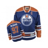 Men's Reebok Edmonton Oilers #97 Connor McDavid Authentic Royal Blue Home C Patch NHL Jersey