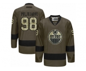 Men's Reebok Edmonton Oilers #98 Jesse Puljujarvi Authentic Green Salute to Service NHL Jersey