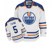 Reebok Edmonton Oilers #5 Mark Fayne Authentic White Away NHL Jersey