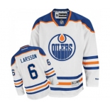 Reebok Edmonton Oilers #6 Adam Larsson Authentic White Away NHL Jersey