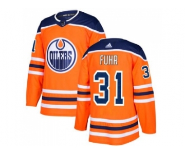 didas Edmonton Oilers #31 Grant Fuhr Orange Home Authentic Stitched NHL Jersey